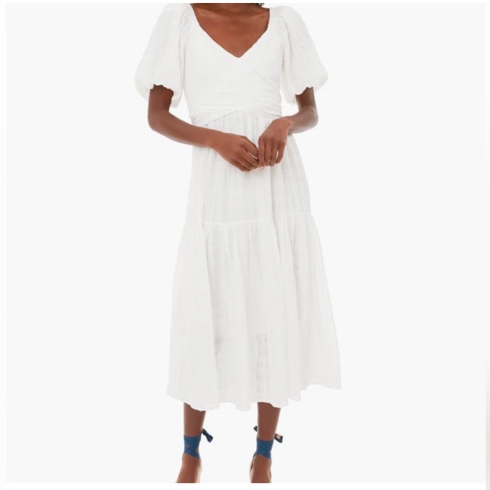 Hyacinth House White Sydney Midi Dress